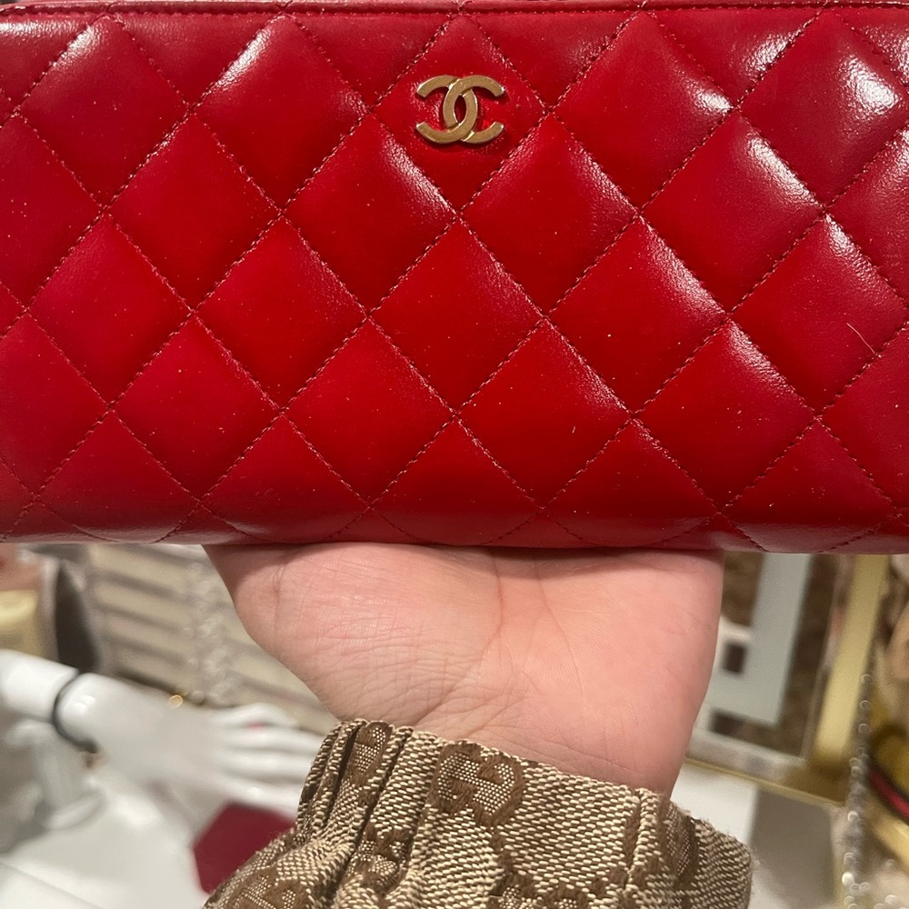 Chanel Classic Red Quilted Wallet